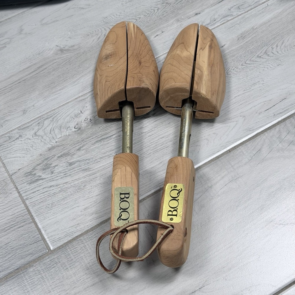 B.O.Q. Wooden Shoe Trees/Boot Trees (Set Of 3) Adjustable Metal Shaft S - Picture 5 of 8